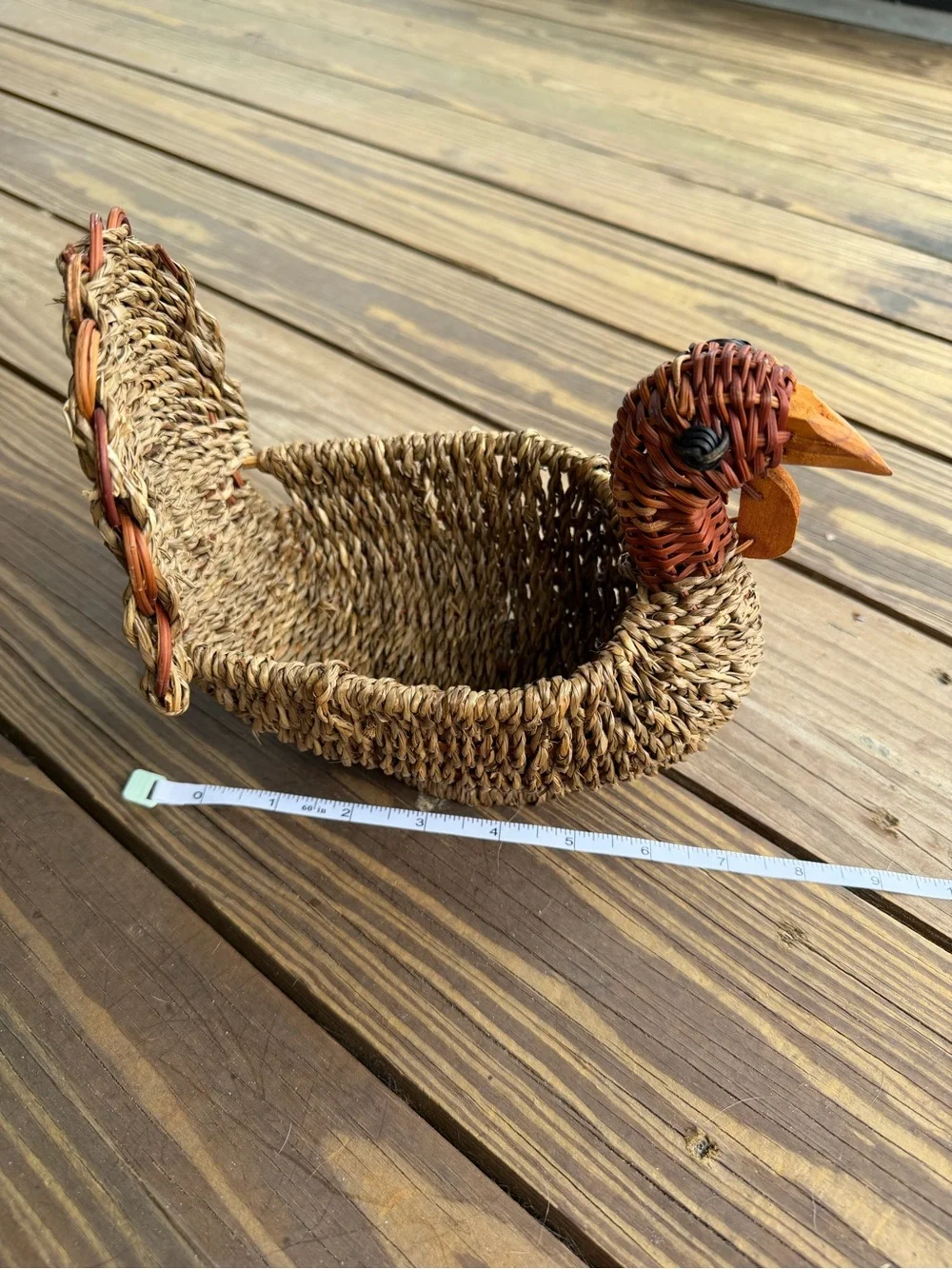 Set of 2 Vintage Wicker Rattan Turkey Baskets - Rustic Farmhouse Decor